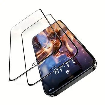 2Pieces 9H закалено стъкло за IPhone 12 13 Pro Max 11 Pro 14 15 Plus екран протектор за IPhone XR XS Max 7 8Plus стъкло