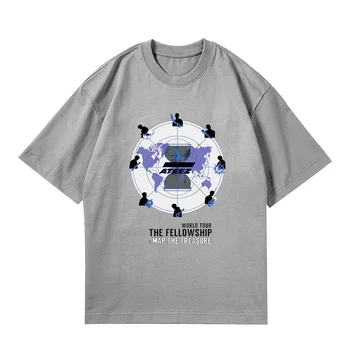 KPOP ATEEZ T-shirt WORLD TOUR THE FELLOWSHIP:MAP THE TREA SUR Концерт Същият стил жени Топ Цветна тениска Персонализирана женска горна 3