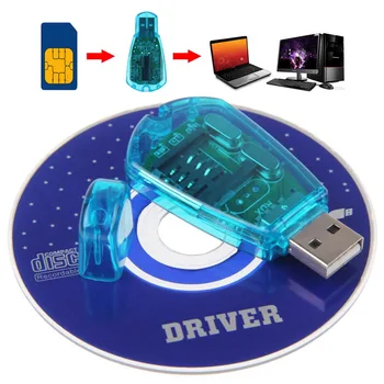 Blue USB SIM Card Reader Copy/Cloner/Writer/Backup Kit SIM Card Reader GSM CDMA SMS Backup + CD Disk 0