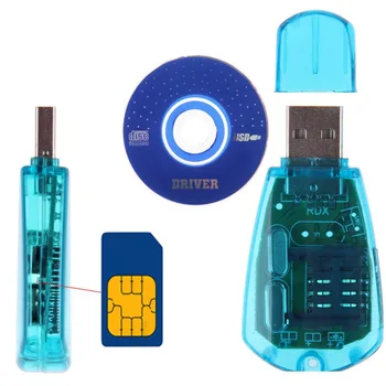 Blue USB SIM Card Reader Copy/Cloner/Writer/Backup Kit SIM Card Reader GSM CDMA SMS Backup + CD Disk 3