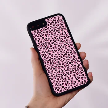 Силиконов калъф за телефон с диви цветя за iPhone 6 6S 7 8 Plus X XS XR 11 12 13 14 Mini Pro Max черни розови леопардови петна по кожата
