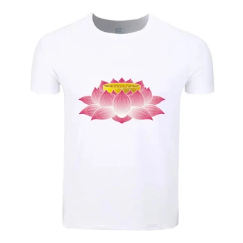 Lotus Flower Fashion Памук Голям размер Студенти Лятна тениска Къс ръкав Мъже Жени Момчета Момичета T Shirt Tees Детска тениска
