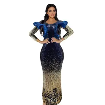 2024 Африкански луксозни вечерни рокли с пайети за жени Елегантно мюсюлманско сватбено парти Дълга рокля Анкара Тоалети Рокля Дамско облекло