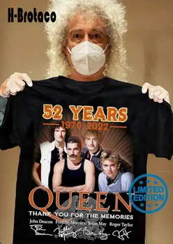 52 години 1970 2022 Кралица Благодаря ви за спомените Унисекс тениска S-3Xl памучни ризи за мъже къс ръкав Xs-5Xl потребителски подарък 0