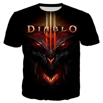 Diablo 3 Жътварят на душата 4 3D печат тениски мъже жена къс ръкав Tees улично облекло Harajuku извънгабаритни тениска детски върхове