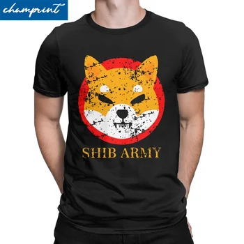 Shib армия тениска Мъже Дамска памучна тениска ШИБ Шиба Ину Токен Дож Крипто монета Криптовалута Тийс Графични печатни върхове