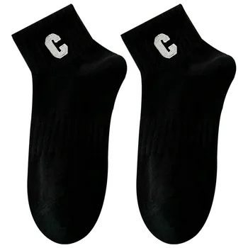C писмо бродирани чорапи дамски японски тичане памук спортни чорапи случайни всички мач тръба чорапи 4