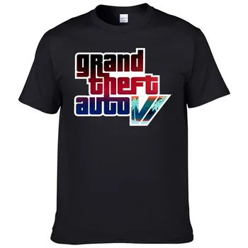 2023 Лятна нова мъжка тениска Grand Theft Auto Gta Game Print тениска 100% памук екипажа врата Top Street къс ръкав F118