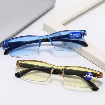 Anti Blue Ray очила за четене Интелигентно автоматично мащабиране Очила за четене Автофокус Мощност Half-Rim Близо до Far Компютърни очила