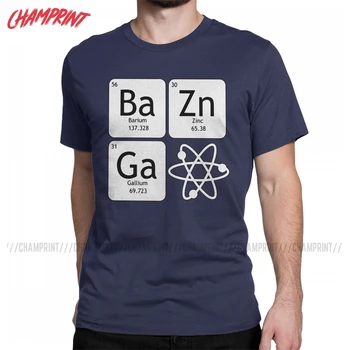 BaZinGa и атом Теорията за Големия взрив T риза мъже чист памук реколта тениски кръгла яка тройници къс ръкав дрехи подарък идея