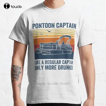 Нов понтонен капитан като редовен капитан само по-пиян класически тениска памук мъже тениска по поръчка подарък тениска