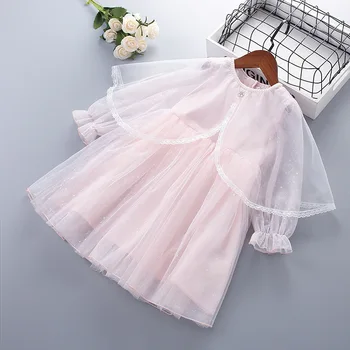 Официална рокля за момичета лято 2024 Детски принцеси рокли за бебе от 3 до 8 години Дрехи за сватбено тържество Детска дантелена костюмна рокля
