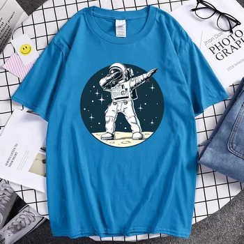 Да започнем нашето пътешествие към Луната Висококачествена тениска за печат Мъжка свободна свободна тениска Меки готини Топ Памучни смешни тениски Мъже