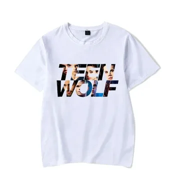 Hot USA TV Cool Teen Wolfs Logo Отпечатана тениска Лято Casual кръг врата къс ръкав върховете Тениски ПАМУК Графика T ризи