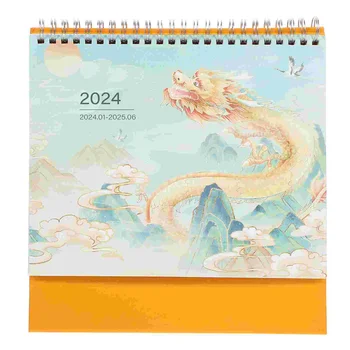 Флип календар Малък настолен календар планиране Месечен орнамент бюро календари офис дом 2024
