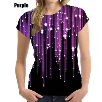 2023 Нова графична тениска Мода Ретро графична тениска Дамска ежедневна 3D звезда графична тениска