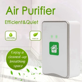  4X Pluggable пречиствател на въздуха Отрицателен йонен генератор Филтър без филтър Пречиствател на йонизатор Чисти алергени, замърсители, EU Plug 1