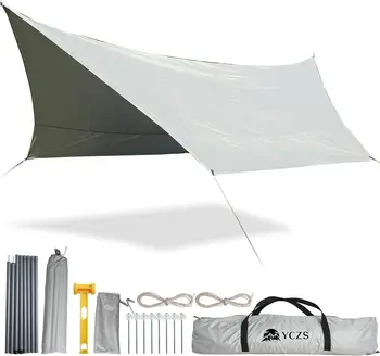 хамак бреза, водоустойчив хамак дъжд лети [20ft x 14ft] - преносим голям къмпинг бреза - лесна настройка, включително палатка колове и кола 0