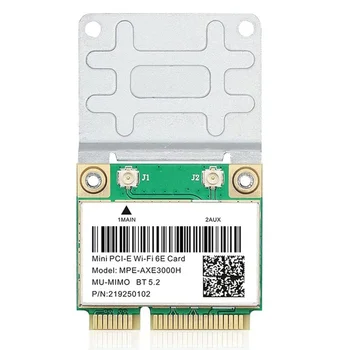 MPE-AXE3000H 5374Mbps Wifi 6E безжична карта AX210 Мини PCIE Wifi карта Bluetooth 5.2 802.11AX 2.4G / 5G / 6Ghz Wlan Wifi