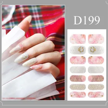 Нови стикери за нокти снежинка кристал нокти обвива бонбони цвят лак за нокти кръпки грим фалшив маникюр за нокти изкуство D199