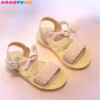 Детски плъзгачи Bohemia Style Класическа мода Open Toe Non-slip Kids Flats Girl's Sandals Bowtie Braided Soft Versatile Daily