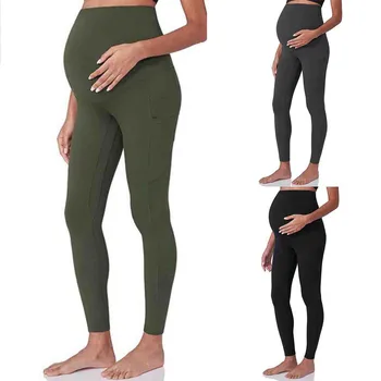 Майчинство гамаши висока талия корема подкрепа leggins за бременни жени бременност кльощава панталони тялото оформяне следродилна панталони