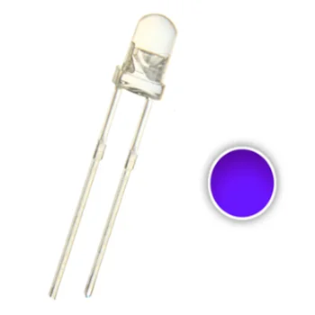  1000PCS 5MM лилаво UV Led вода ясно ултравиолетови 365-370nm 395NMN 400NM виолетови кръгли главата лампа светлина мъниста