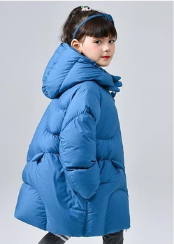 2023 Зимни топли детски паркове корейски стил момичета с качулка палто момичета момчета сгъстяват връхни дрехи плътен цвят деца надолу палта T44
