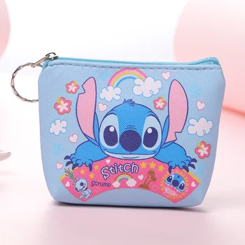 Disney Stitch карикатура Pu монета чанта сладък Мики Мини монета портфейл за момчета и момичета моден портфейл мини ключ чанта деца подарък