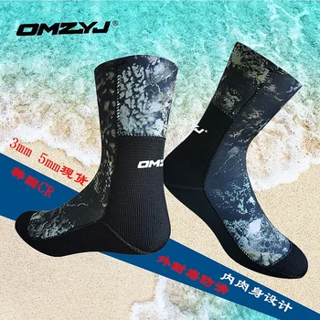  Чорапи за гмуркане 3mm5mm камуфлажни обувки без хлъзгане плажни топли чорапи водоустойчиви бързосъхнещи комплекти за гмуркане