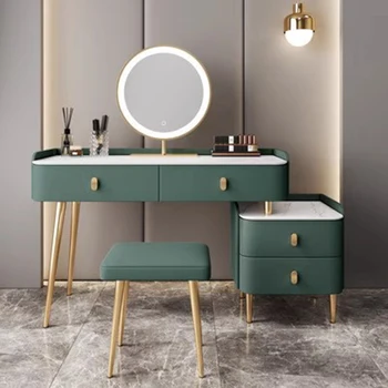 Грим съхранение тоалетка жени чекмедже табуретка спалня тоалетки огледало шкафове Coiffeuse де Chambre хотел мебели