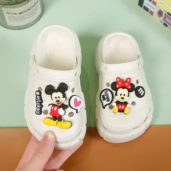 Disney детски сандали женски кухи момче сладко бебе Мики Мини Маус карикатура деца студенти дебели еднолични чехли размер 24