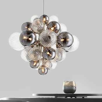 полилей минималистичен прост LED луксозни висулка светлини вътрешно осветление висяща лампа за трапезария декоративен полилей CX039