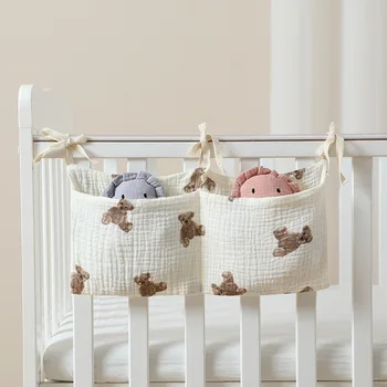 бебе нощно шкафче чанта бебе яслите организатор висящи чанта за бебе многофункционален новородено легло висящи пелена играчка тъкан
