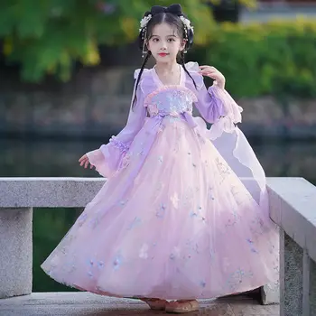 Ханфу момичета облекло средата на фестивала деца фея древна малко момиче рокля китайски стил Tang костюм пролет и есен