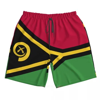 2023 Лято полиестер Вануату страна флаг 3D отпечатани мъжки шорти плаж джоб бягане летни панталони