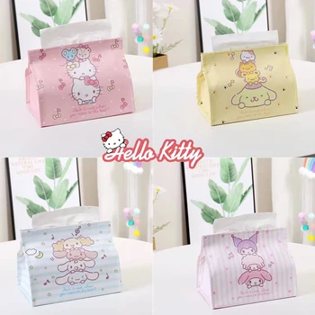 Hello Kitty Tissue Box Всекидневна Баня Кола Творчески Сладък Дом Велкро Откриване Карикатура Сладък канела куче Melody Kuromi момичета