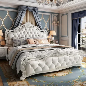 Модерни естетически рамки за легло Queen съхранение реколта дърво луксозен крал размер легло легло платформа Camas де Casal спалня мебели