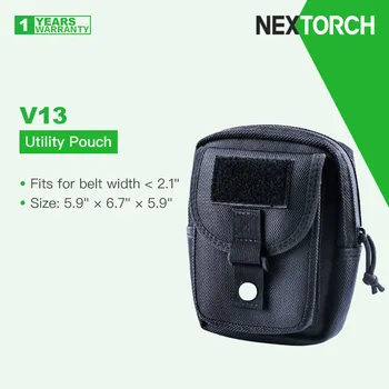 Nextorch V13 Бързоизтегляща се помощна торбичка за фенерче, двойно отделение, подходяща за ширина на колана ≤ 55mm, размер: 150 × 170 × 150mm
