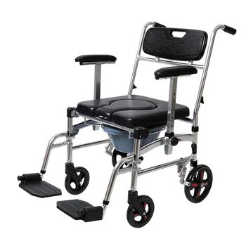  One-Click сгъваем труд спестяване душ инвалидна количка тоалетна стол медицински душ баня стол за възрастни хора