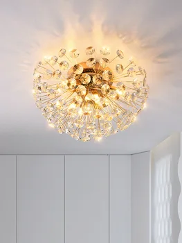 глухарче кристал таван светлина 2023 нов стил хол, спалня, проучване декорация светлина творчески слънце цвете LED светлина