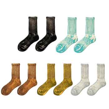 1 чифт дишащи плетене памучни чорапи за туристически подаръци, дамски зимни топли чорапи термични дебели дами топли меки чорапи