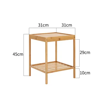 Мебелна странична маса Бамбукова квадратна и правоъгълна маса за съхранение Масичка за чай Бюро за чай Спалня Нощно шкафче Централна маса Всекидневна 5