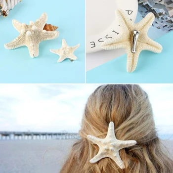Мода дама щипки за коса жени момичета елегантен морска звезда фибимомичета летен плаж шноли аксесоари за коса