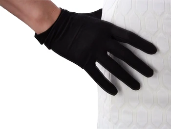 DooWay Дамски черни копринени ръкавици китката къса природа участък UV слънцезащита TECH модно шоу Хелоуин Коледа Cosplay ръкавица