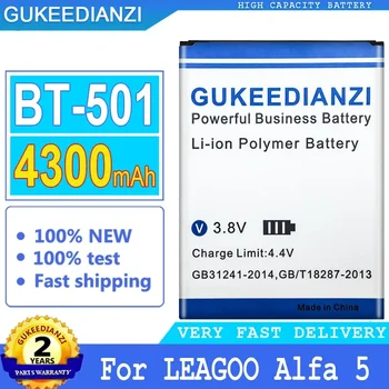 GUKEEDIANZI висококачествена батерия за подмяна, BT-501 за LEAGOO Alfa 5 BT 501 Alfa5, батерия с голяма мощност, номер за проследяване, 4300mAh