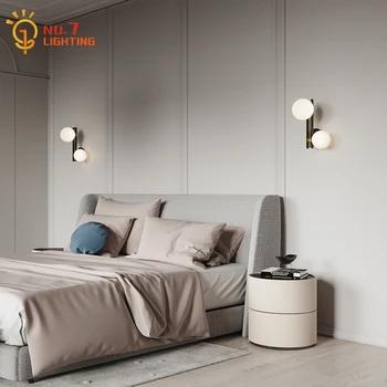 Nordic минималистичен спалня нощно легло стена лампа индивидуален творчески дизайнер интериорно осветление веранда хол фон стълби 3