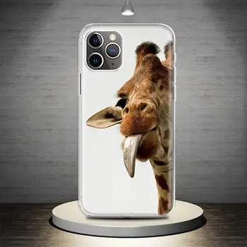 Сладък карикатура жираф животински телефон случай капак за iPhone 14 13 Pro 11 15 Ultra 12 XR X XS Макс 7 8 6S плюс SE мек модел Coque 2