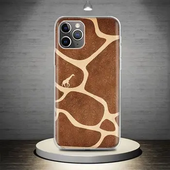 Сладък карикатура жираф животински телефон случай капак за iPhone 14 13 Pro 11 15 Ultra 12 XR X XS Макс 7 8 6S плюс SE мек модел Coque 5
