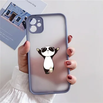 Creative Bear китара Panda животински телефон случай за iPhone 11 12 13 Pro Max за iPhone X XS XR 7 8 плюс ясно удароустойчив заден капак 1